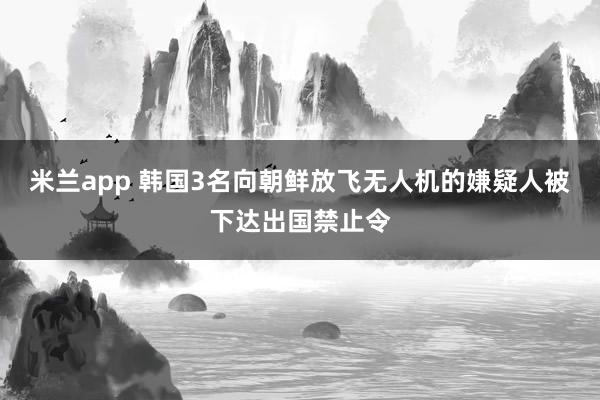米兰app 韩国3名向朝鲜放飞无人机的嫌疑人被下达出国禁止令