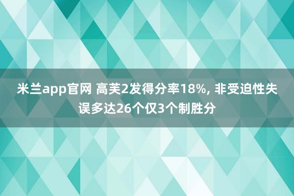米兰app官网 高芙2发得分率18%， 非受迫性失误多达26个仅3个制胜分