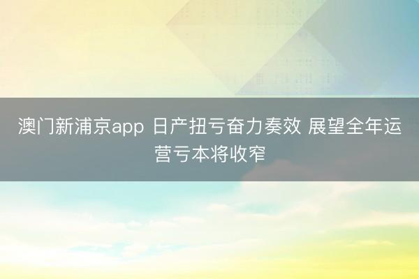 澳门新浦京app 日产扭亏奋力奏效 展望全年运营亏本将收窄