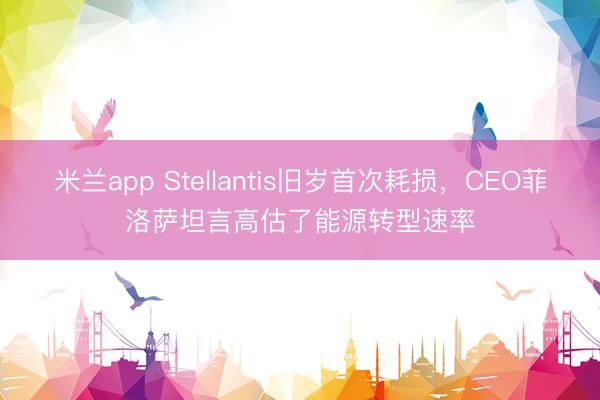 米兰app Stellantis旧岁首次耗损,CEO菲洛萨坦言高估了能源转型速率